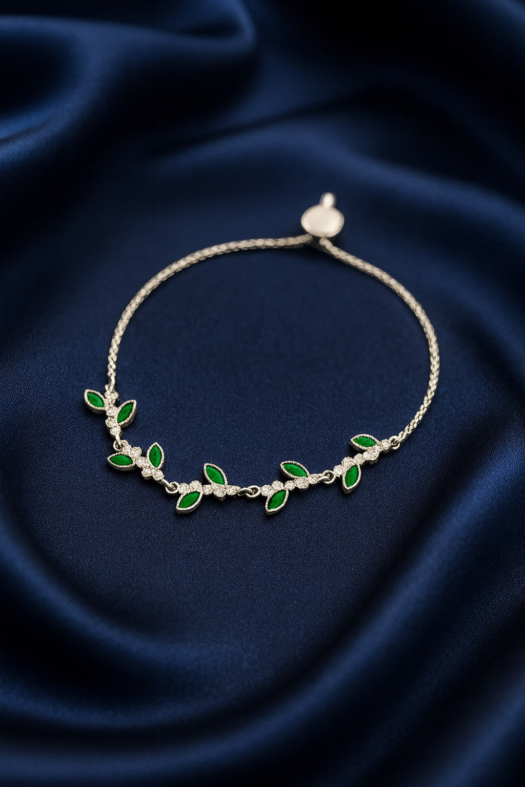 "Golden Green Leaf Vine Bracelet" - ideal for adding charm to your beauty.