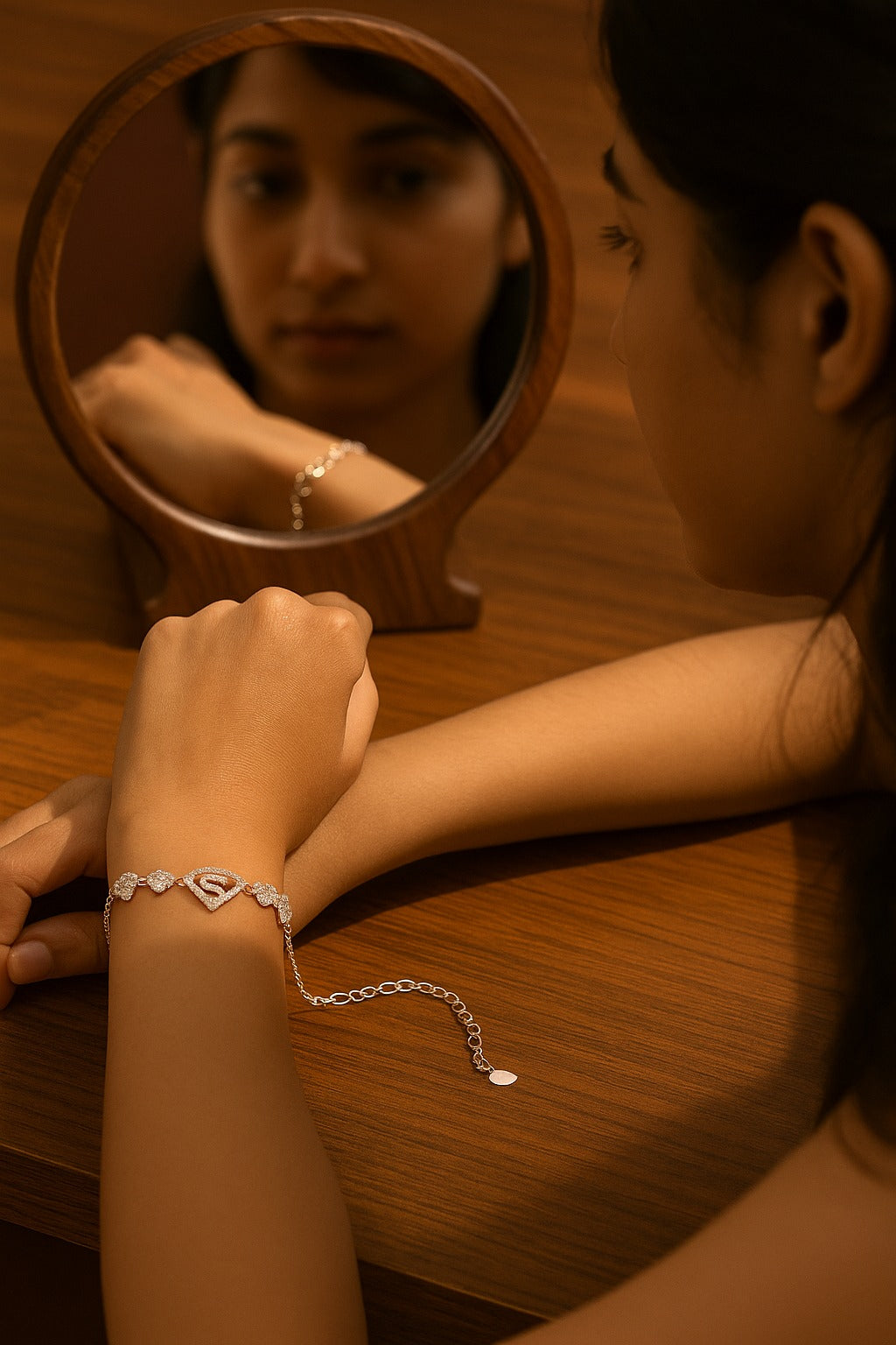 "Superwoman Inspired Bracelet with Sparkling Heart Charms"