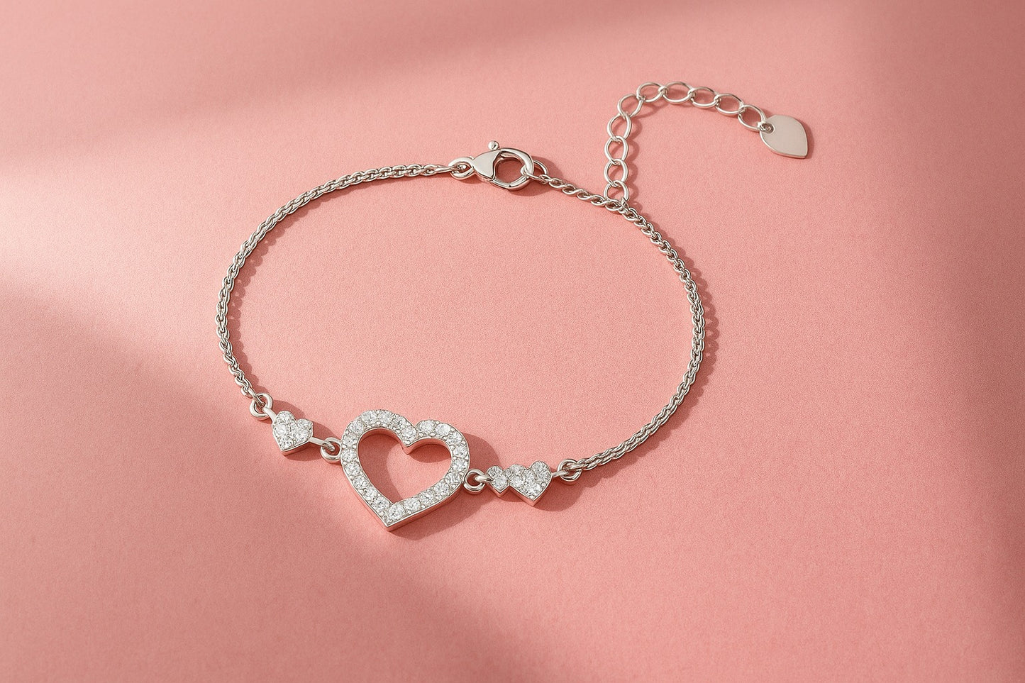 "Infinity Heart Bracelet with Sparkling Crystal Accents"