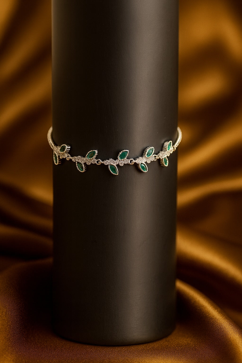 "Golden Green Leaf Vine Bracelet" - ideal for adding charm to your beauty.