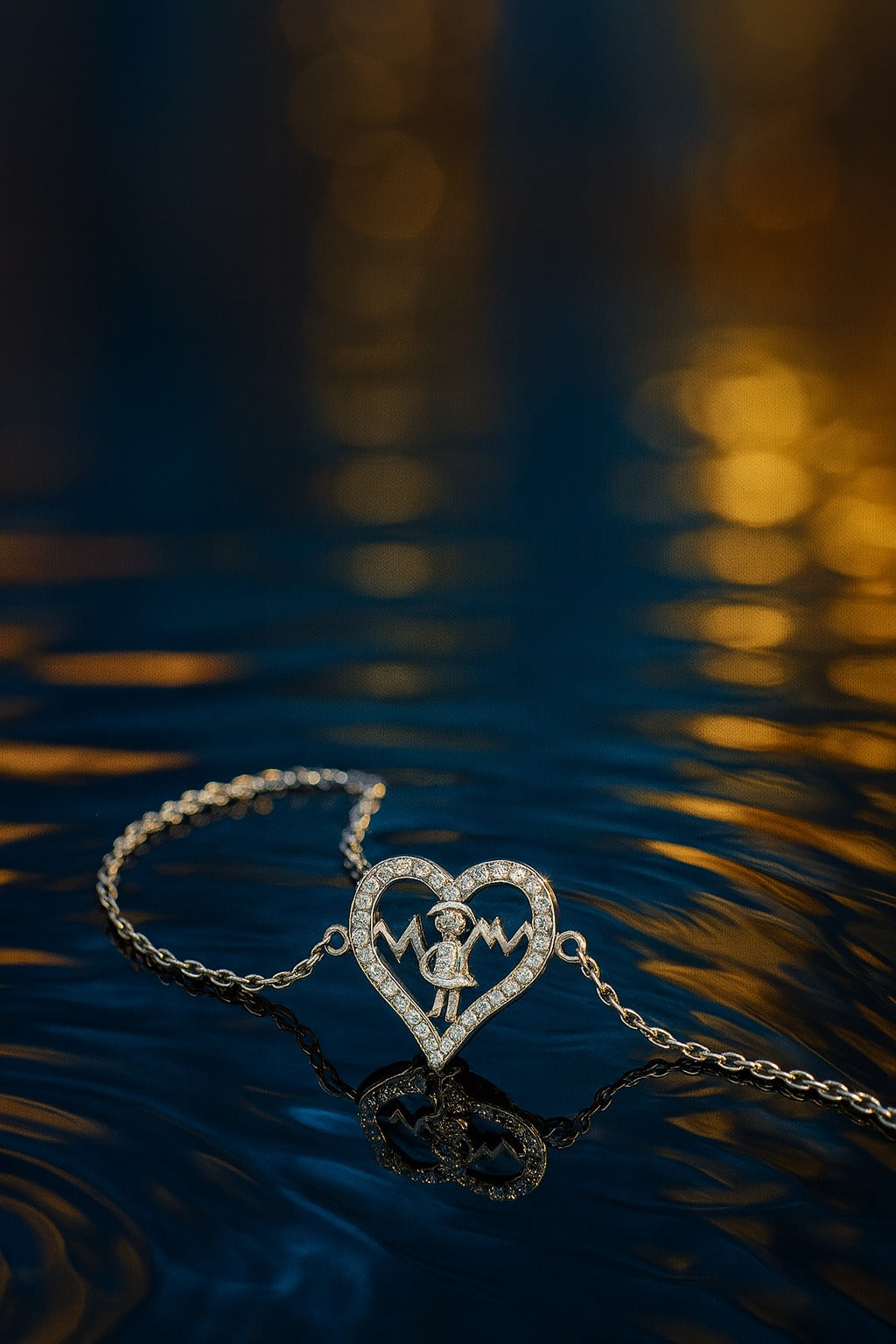 Diamond Heartbeat Bracelet with Nurse Motif – Symbol of Care & Love.